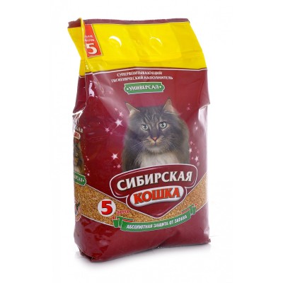 Впитывающий наполнитель цеолит Сибирская кошка Универсал 2,7 кг