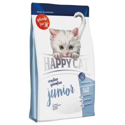 Сухой корм для котят и юниоров беззерновой с уткой Happy Cat Sensitive Grainfree 4 кг