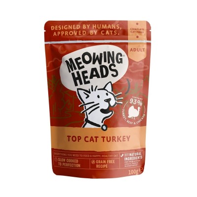 Meowing Heads Паучи для кошек и котят с курицей и говядиной «Куриное наслаждение» Barking Heads Top Cat Turkey 100 г