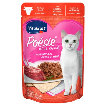 Пауч для кошек, говядина в соусе Vitakraft Poesie Beef & Sauce 85 г