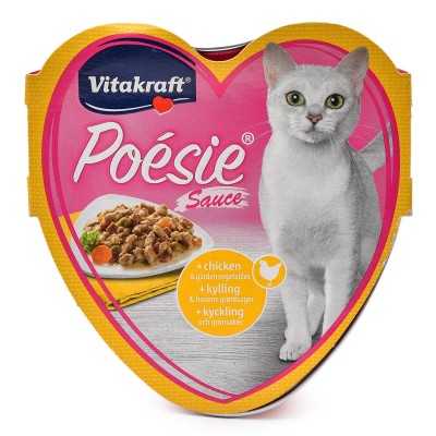 Ламистер для кошек, курица с овощами в соусе Vitakraft Poesie Turkey & Vegetables Sauce 85 г