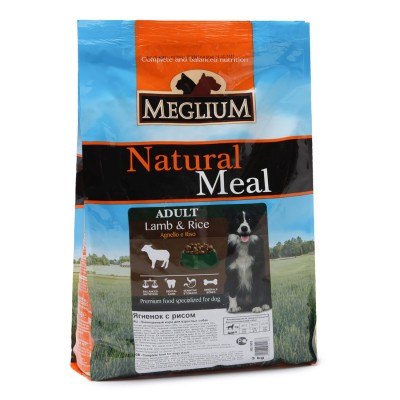Корм для собак, с чувствительным пищеварением с ягненоком и рисом Meglium Adult Dog Lamb & Rice Sensible 3 кг