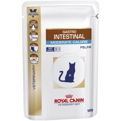 Паучи кусочки в желе для кошек при лечении ЖКТ Royal Canin Gastro Intestinal Moderate Calorie 100 г