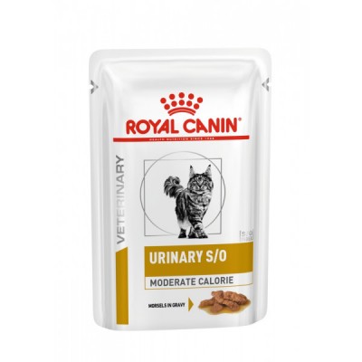 Паучи кусочки в соусе для кошек при профилактике МКБ и избыточном весе Royal Canin Urinary S/O Moderate calorie feline in souse 85 г
