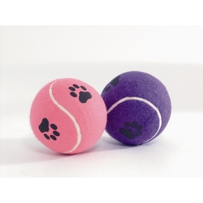Игрушка для собак Beeztees Мячик теннисный с отпечатками лап 10 см