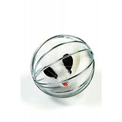 Игрушка для кошек Beeztees Мышь меховая в металлическом шаре 5,5 см
