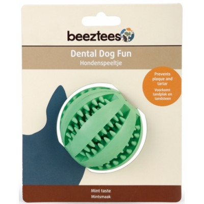 Игрушка для собак с запахом мяты для ухода за зубами, резиновая Beeztees Мяч массажный 7 см