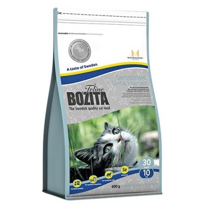 Сухой корм для кошек с чувствительным пищевариением с лососем Bozita Sensitive Diet & Stomach 400 г