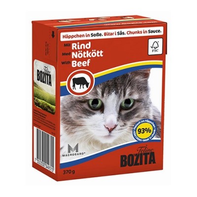 Консервы для кошек кусочки в соусе с говядиной Bozita Cat Beef 370 г