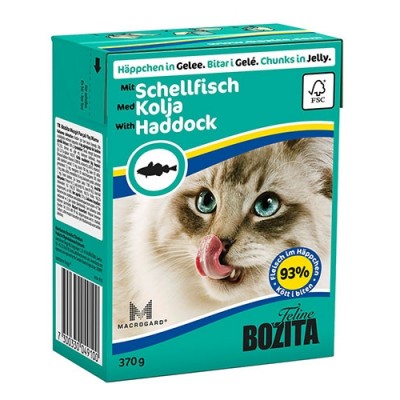 Консервы для кошек кусочки в желе с морской рыбой Bozita Cat Haddock 370 г