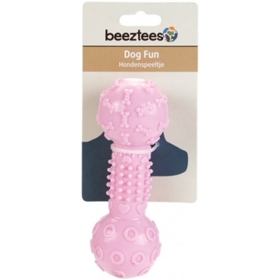 Игрушка для собак розовая, TPR Beeztees Гантель 15 см