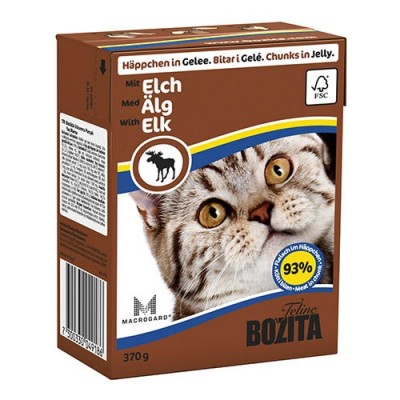 Консервы для кошек кусочки в желе с мясом лося Bozita Cat Elk 370 г