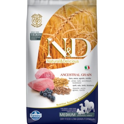 Сухой корм для собак с ягненком, спельтой, овесом и черникой Farmina N&D LG Ancestral Grain Adult Medium & Maxi 2,5 кг