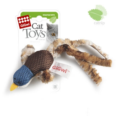 Игрушка для кошек GiGwi Утка с кошачьей мятой 6 см