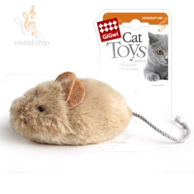 Игрушка для кошек GiGwi Мышка со звуковым чипом 13 см
