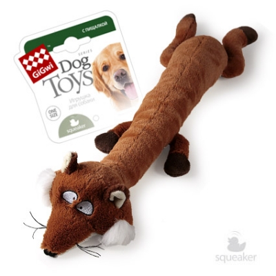 Игрушка для собак GiGwi Лиса с большой и малой пищалкой 63 см