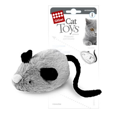 Игрушка для кошек GiGwi Мышка интерактивная 19 см