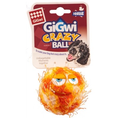 Игрушка для собак GiGwi Grazy Ball Мяч с пищалкой оранжевый 7 см
