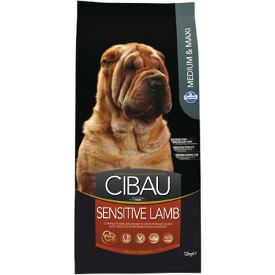 Сухой корм для собак средних и крупных пород с ягненком Farmina Cibau Sensitive Medium & Maxi 12 кг