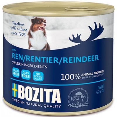 Консервы для собак мясной паштет с оленем Bozita Dog Reindeer 625 г