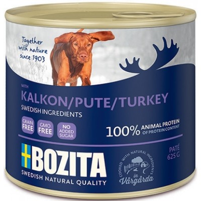 Консервы для собак мясной паштет с индейкой Bozita Dog Turkey 625 г
