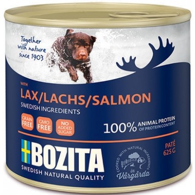 Консервы для собак мясной паштет с лососем Bozita Dog Salmon 625 г