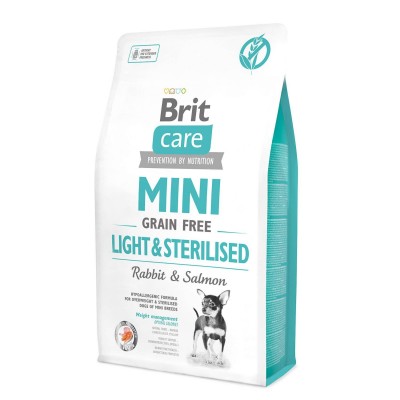 Корм сухой беззерновой корм для собак малых пород с избыточным весом или стерилизованных Brit Adult Dog Care Mini Light & Sterilised 7 кг