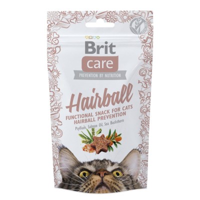 Лакомство для кошек для вывода комков шерсти Brit Hairball Care 50 г