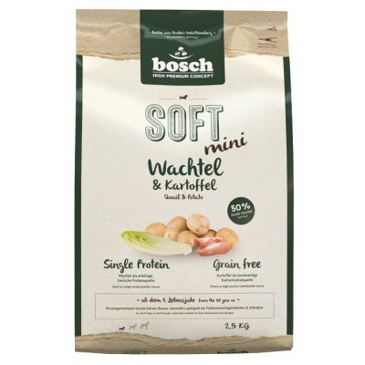 Корм с перепелкой и картофелем для собак Bosch Soft Mini 2,5 кг