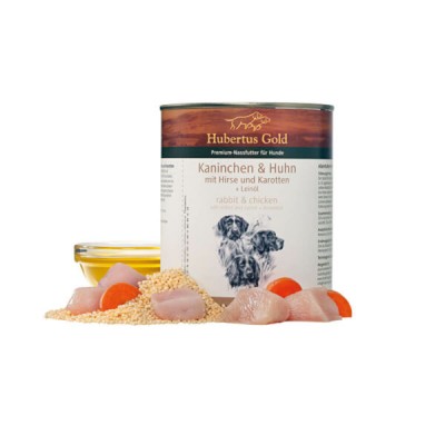  Hubertus Gold Консервы для собак кролик с курицей и морковью 800 гр