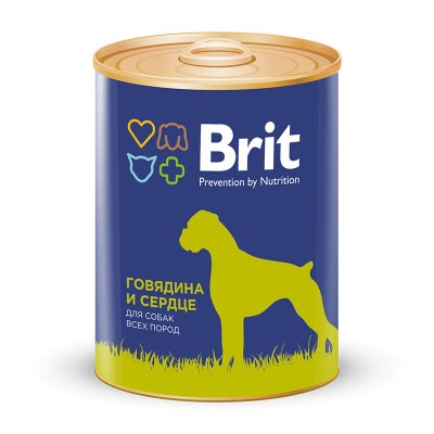 Консервы для собак с говядиной и сердцем Brit Beef & Heart 850 г