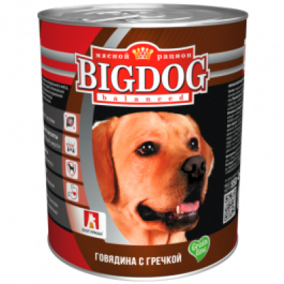 Консервы для собак Говядина с гречкой Зоогурман Big Dog 850 г